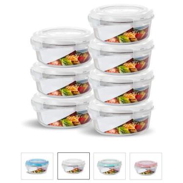 Imagem de KIT 7 Potes de Vidro Redondo com Tampa Hermética 950ml - U4home, Branc