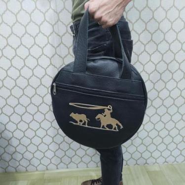 Imagem de Bolsa Porta Laço Couro Legítimo Cor Preta  Coutre Bolsas