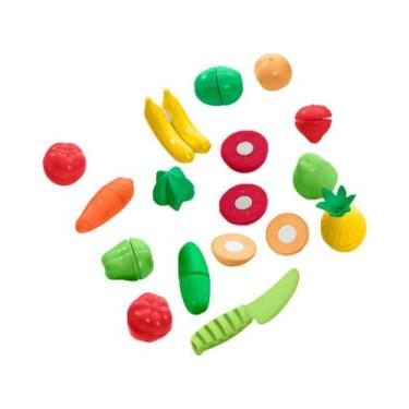 Imagem de Comidinha de Brinquedo Faz de Conta Nutri Feirinha - 8 Peças Ta Te Ti