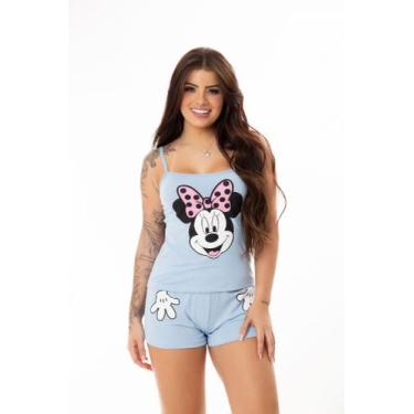Imagem de Baby Doll Short e Blusa de Alça Estampado Mãozinha Personagem Conjunto
