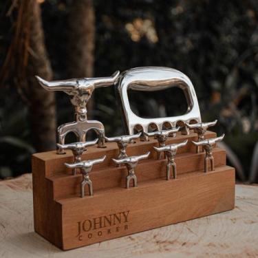 Imagem de Conjunto 11 Peças Petiscos Churrasco Tridente + Garra Urso - Johnny Co