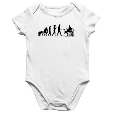 Imagem de Body Bebê Algodão Evolução do Baterista - Foca na Moda, Branco, G