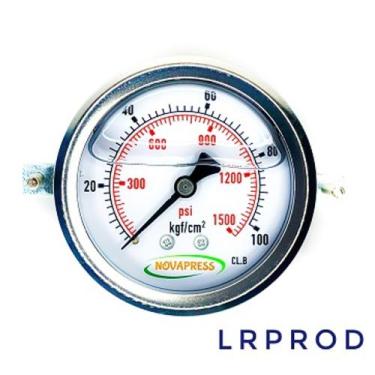 Imagem de Manômetro horizontal -diam.63mm (2. 1/2 ) com escala de 0-100 KGF/CM2 