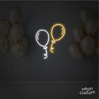 Imagem de painel letreiro led Balões decoracao festa bar - Neon Custom, Multicol
