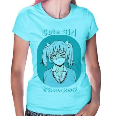 Imagem de Baby Look Cute Girl - Foca na Moda, Azul claro, P