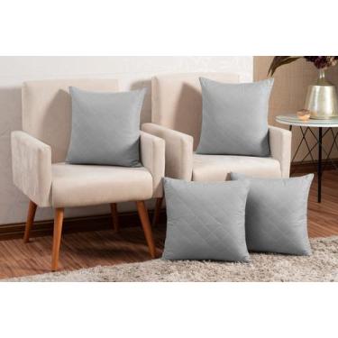 Imagem de Almofada com enchimento toda matelada com zíper tecido 100% poliéster 