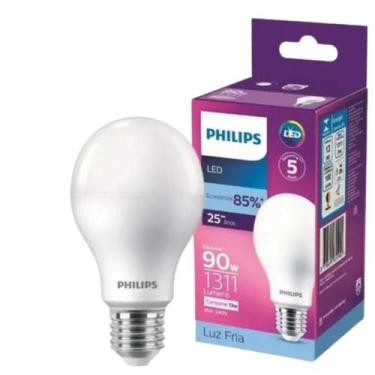 Imagem de Kit 12 Lâmpada Led Bulbo 13W 1311Lm Bivolt Philips, 127/220V, BRANCO-F