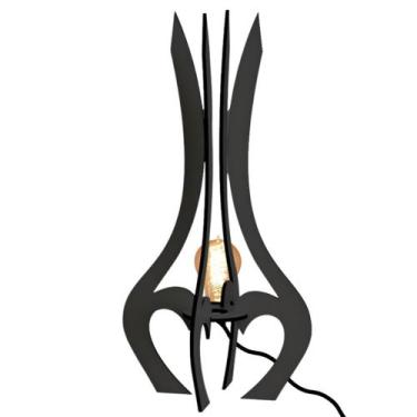 Imagem de Luminária de Chão MDF PALACE - CORALISA, Preto, 75x40cm