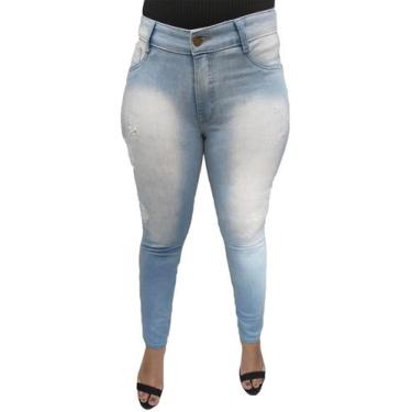 Imagem de Calça jeans feminina barata com elastano modinha sku:clf10 - R.S MODAS