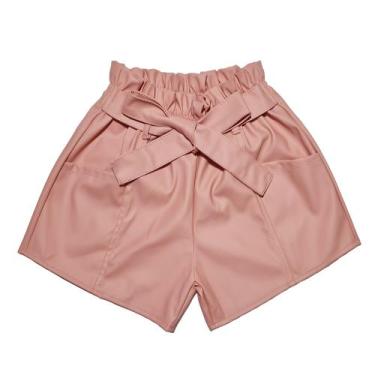 Imagem de Short Infantil Couro material sintético Menina Blogueirinha Mini Diva 