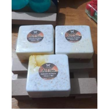 Imagem de Kit 3 sabonetes em barra aveia e mel, glicerinado, contendo 3 unidades