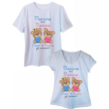 Imagem de Kit Camiseta Casal Chá Revelação Menino ou Menina Ursinhos - Calupa, P