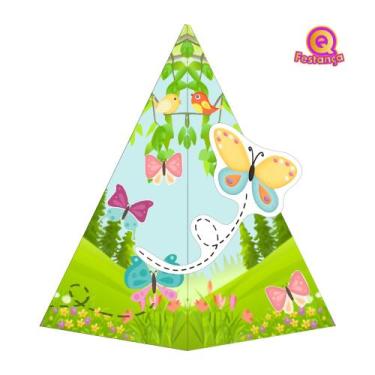 Imagem de 10 Caixas Cone Jardim Encantado com Aplique 3D - Qfestança