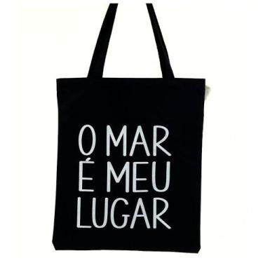 Imagem de Bolsa Ecobag  100% algodão Black estampa MAE É MEU LUGAR - CARIOCA MAI