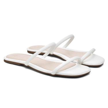 Imagem de Sandalia Feminina Rasteirinha Tira - Kreeper, Branco, 39, Feminino