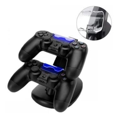 Imagem de Carregador Duplo Para Controle Ps4 Oivo Luz Azul