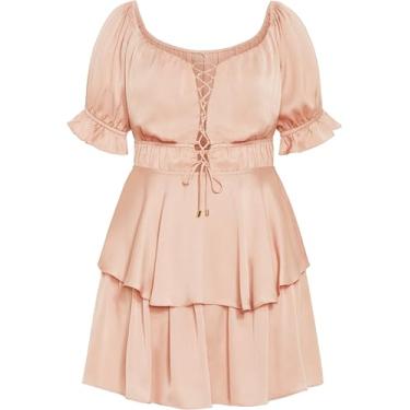 Imagem de City Chic Vestido feminino plus size Nia, Ouro rosa, 50