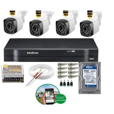 Imagem de Kit 4 Câmeras De Segurança 2 MP Full Hd  1080p Dvr Intelbras mhdx Full