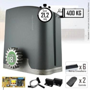 Imagem de Kit 1 Motor DZ Rio 6m Crem 2 Control Portão Deslizante 400Kg 220V - PP