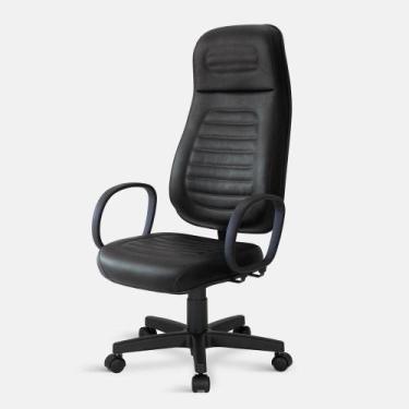 Imagem de Cadeira Presidente Extra Belluno Giratória com Braços Preta - Flex Cad