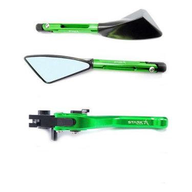 Imagem de Kit Retrovisor Manete Honda Biz 125 Freio A Disco - NoBrand, Verde