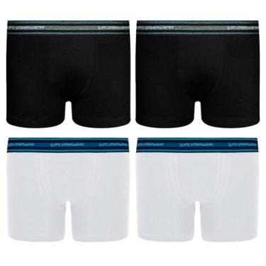Imagem de Kit 4 Cuecas Boxer Infantil Lupo Box Criança Algodão Menino, Preto com