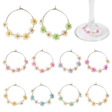 Imagem de Conjunto de pingentes de taça de vinho Beadthoven, etiquetas de identificação de taças de vinho para festa, Latão, Sem Pedra Preciosa