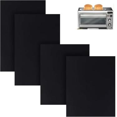 Imagem de Forro quadrado para fritadeira reutilizável compatível com forno de bancada 2 em 1 Hamilton Beach, folhas de teflon para fritadeira a ar Hamilton Beach 31156 (2 + 2 peças)