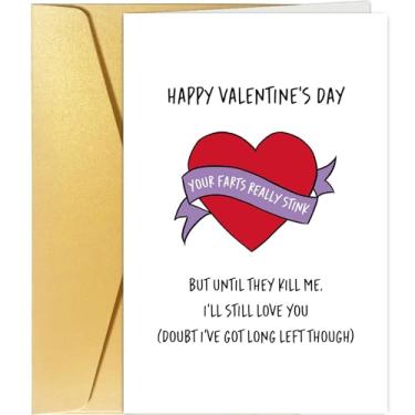 Imagem de Spercy Cartão engraçado de dia dos namorados para ele, ela, cartão atrevido de dia dos namorados para marido esposa, cartão de dia dos namorados para mulheres homens, seus peidos realmente fedem, mas