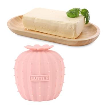 Imagem de Crock de Manteiga de Silicone Amarelo, Espalhamento Flexível, Nível de água Transparente, Design Conveniente, Protetor de Manteiga Francesa Com Tampa para de