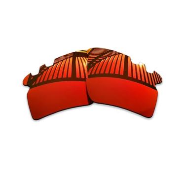 Imagem de MYCOURAG Lentes de reposição polarizadas com proteção UV para óculos de sol Oakley Flak 2.0 XL ventilado OO9188 – Vermelho fogo espelhado revestido polarizado