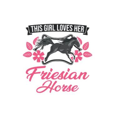 Imagem de Friesenpferd Notizbuch: Friesen Pferd Mädchen Friesenpferd / 6x9 Zoll / 120 linierte Seiten