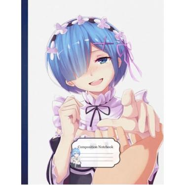 Imagem de Composition NoteBook: Rem Re Zero Ram Kanjii D75, 8.5x11 Inches - 110 page Kids Notebooks Office School Supply Better Creative Journal Anime College Ruled Women Girls College Students