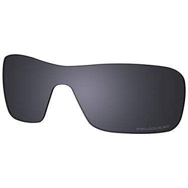 Imagem de SAUCER Lentes de reposição premium para óculos de sol Oakley Turbine Rotor OO9307 de alta definição - Escudo preto polarizado