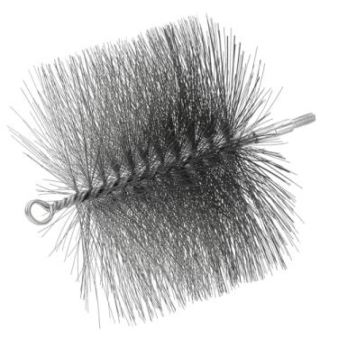 Imagem de PATIKIL Escova de limpeza de chaminé de arame de 15 cm, escova de limpeza de chaminé redonda de aço com encaixe NPT de 1/4 para limpeza de tubos de secador de barraca de fogão a lareira, prata