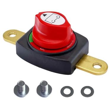 Imagem de Ampper Interruptor de desconexão de bateria de poste lateral, 12-48 V, interruptor mestre de corte de energia, isolador de desconexão para carro, veículo, trailer e barco (ligado/desligado)