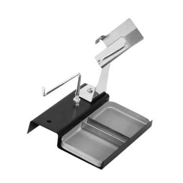 Imagem de MERIGLARE Suporte de ferro de solda suporte de ferro de solda ferramenta de soldagem resistente metal base dupla estação de ferro de solda de trabalho elétrico