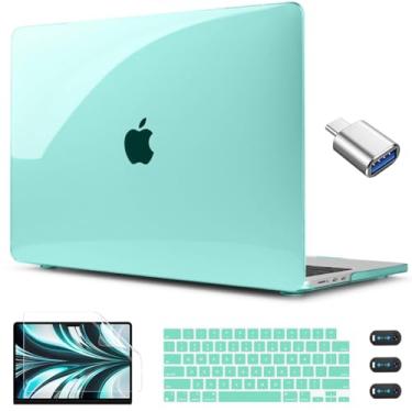 Imagem de CISSOOK Compatível com MacBook Air 13,5 polegadas 2022 2024 2025 versão A2681 A3113 A3240, capa rígida de plástico com adaptador USB para MacBook Air 13 polegadas M2 M3 M4 Chip, verde claro