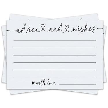 Imagem de Qoamp Cartões de conselhos e desejos, cartão minimalista de chá de panela de 10 x 15 cm, cartões de conselhos de casamento, ideias para lista de presentes de casamento, cartões de casamento para noiva