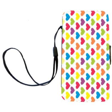 Imagem de Rikki Knight Capa carteira flip Rainbow Candy Hearts com aba magnética para Apple iPhone 4 e 4s