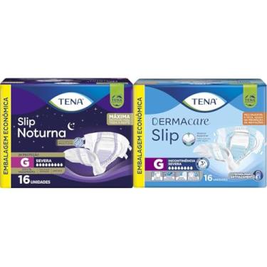 Imagem de Kit Tena Slip Noturna G 16 Unidades + Tena Slip Dermacare G 16 Unidades