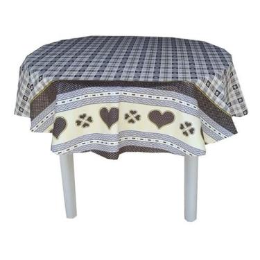 Imagem de Genérico, Toalha Redonda Térmica Impermeáve 1,40x1,40 Lancaster Marrom Nome do desenho:coração poa;Cor:variada