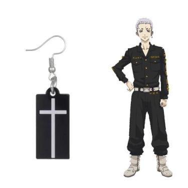 Imagem de Brinco Unitário Tokyo Revengers Takashi Mitsuya Cruz Branca - Giog Joi