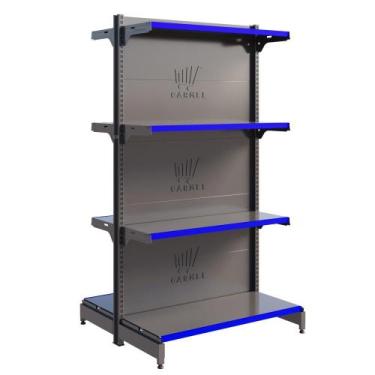 Imagem de Gôndola Fit De Centro 1 Inicial 1,37m Para Mercado Amapá, Preto Perfil