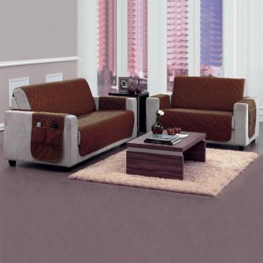 Imagem de Kit Protetor de Sofá 2 e 3 Lugares Matelado com Bolso Organizador