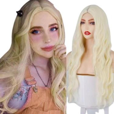 Imagem de Peruca ondulada orgânica 70cm Loiro Claro - GM HAIR