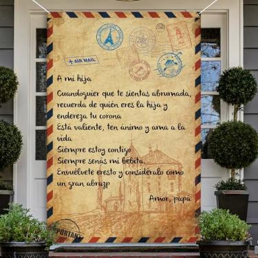 Imagem de Letreiro de carta para filha - decoração de banner de incentivo para meninas suprimentos de festa de aniversário - grande placa de varanda para porta frontal pano de fundo para parede interna externa