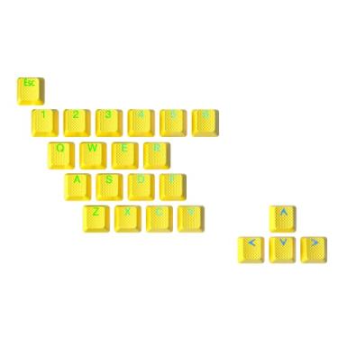 Imagem de Ranked Conjunto de teclas de borracha | Double Shot translúcido | Perfil OEM para teclado mecânico de jogos (amarelo neon, 23 teclas)