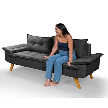 Imagem de Sofá 3 Lugares Bariloche em Linho Essencial Estofados,  Grafite