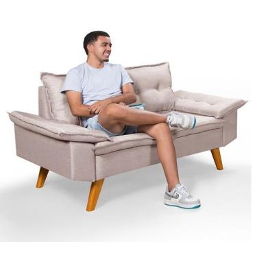 Imagem de Sofá 2 Lugares Bariloche em Linho Essencial Estofados,  Champagne